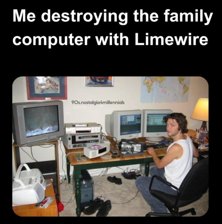 Me destroying the family computer with Limewire 90s.nostalgia4millennials