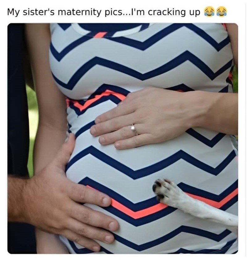 My sister's maternity pics...I'm cracking up