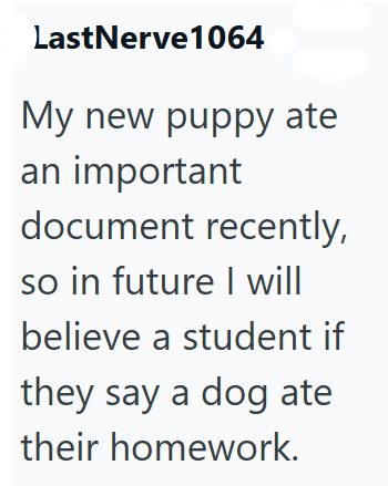 LastNerve 1064 My new puppy ate an important document recently, so in future I will believe a student if they say a dog ate their homework.