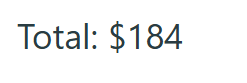 Total: $184