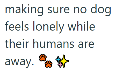 making sure no dog feels lonely while their humans are away. **