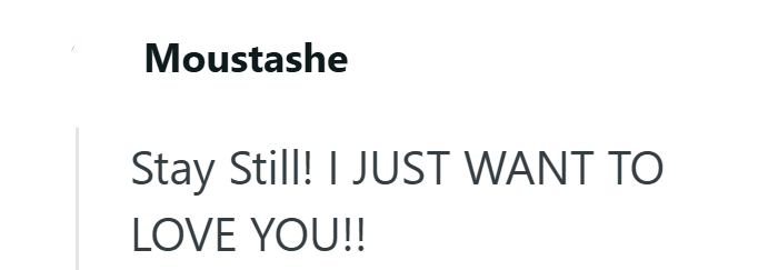Moustashe Stay Still! I JUST WANT TO LOVE YOU!!