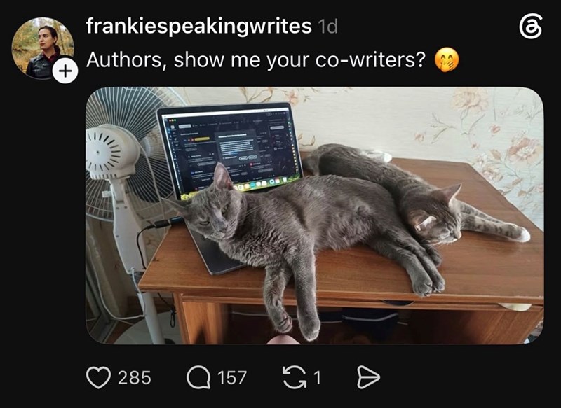 + frankiespeakingwrites 1d Authors, show me your co-writers? 285 Q157 G1 Ө