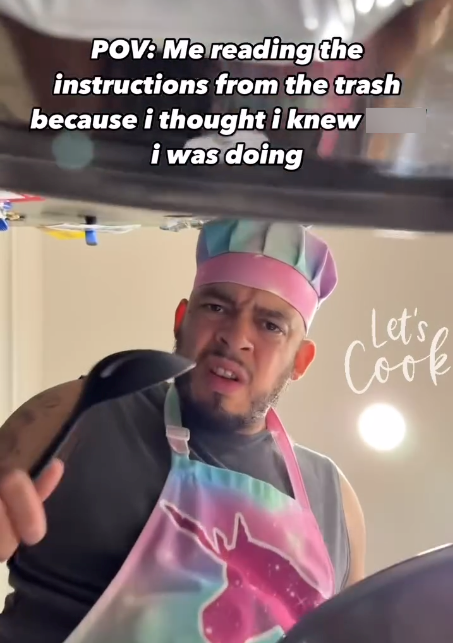 POV: Me reading the instructions from the trash because i thought i knew i was doing Let's Cook