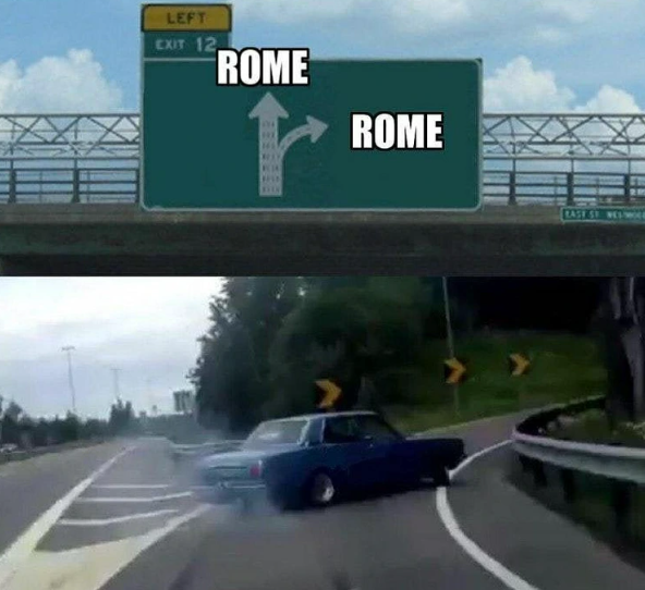LEFT EXIT 12 ROME r WAY ROME RASE ST. WEST