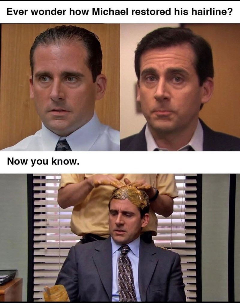 Ever wonder how Michael restored his hairline? Now you know.