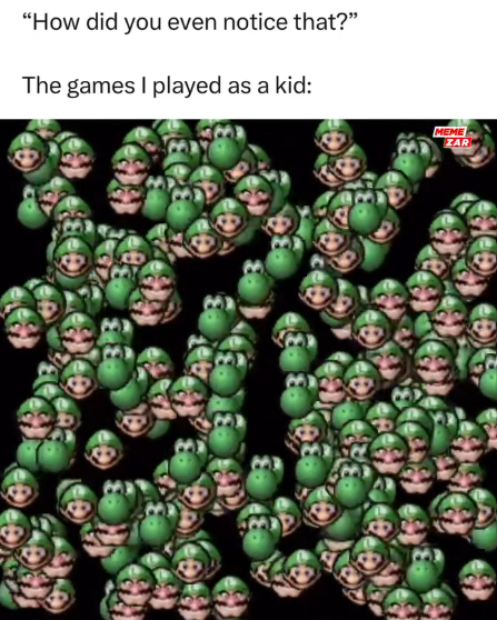 "How did you even notice that?" The games I played as a kid: MEME ZAR