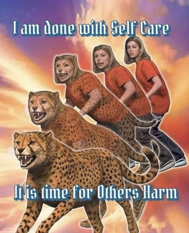 I am done with Self Care It is time for Others Harm