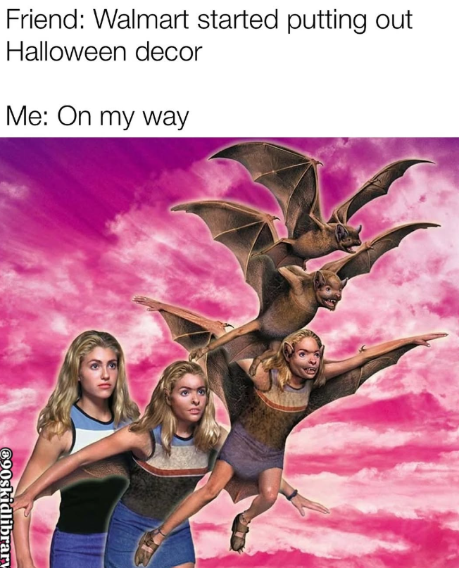 Friend: Walmart started putting out Halloween decor Me: On my way 690skidlibrary