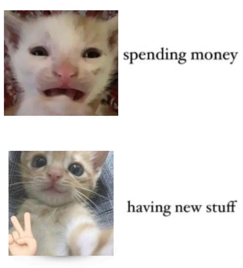 spending money having new stuff