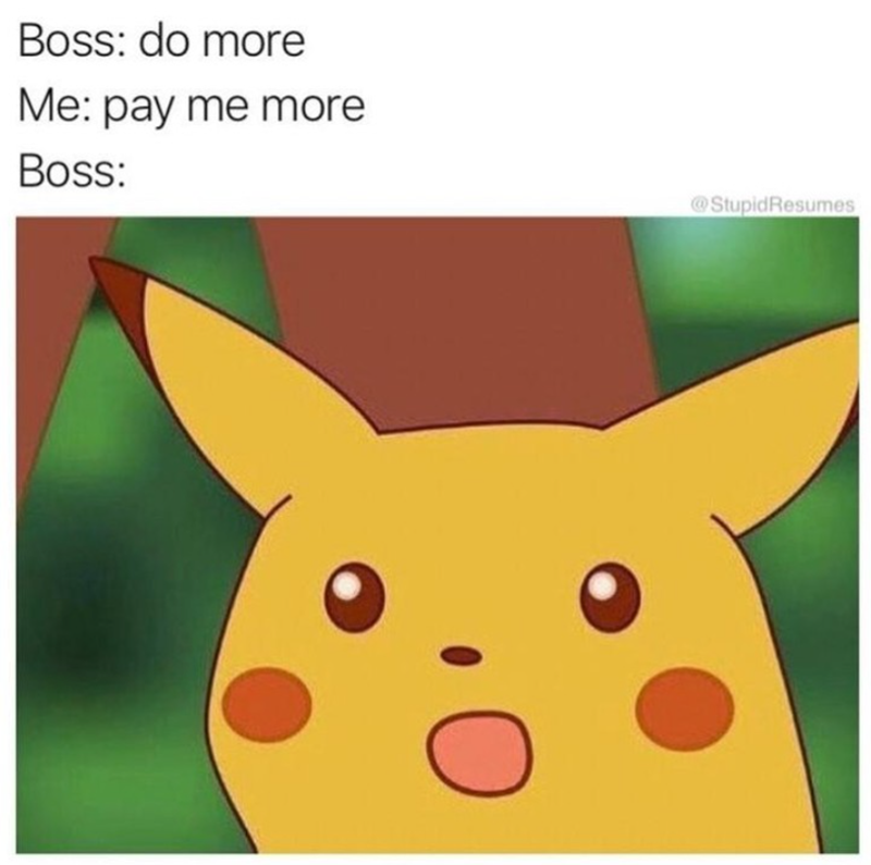 Boss: do more Me: pay me more Boss: @StupidResumes