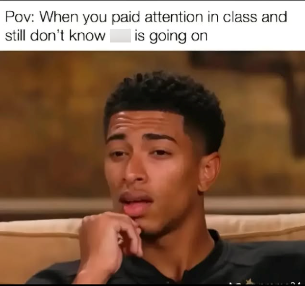 Pov: When you paid attention in class and still don't know is going on