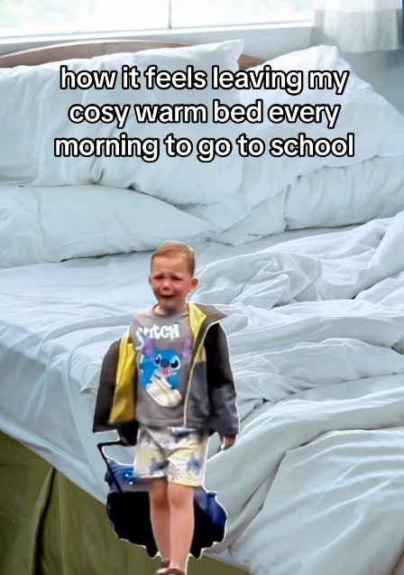 how it feels leaving my cosy warm bed every morning to go to school CH