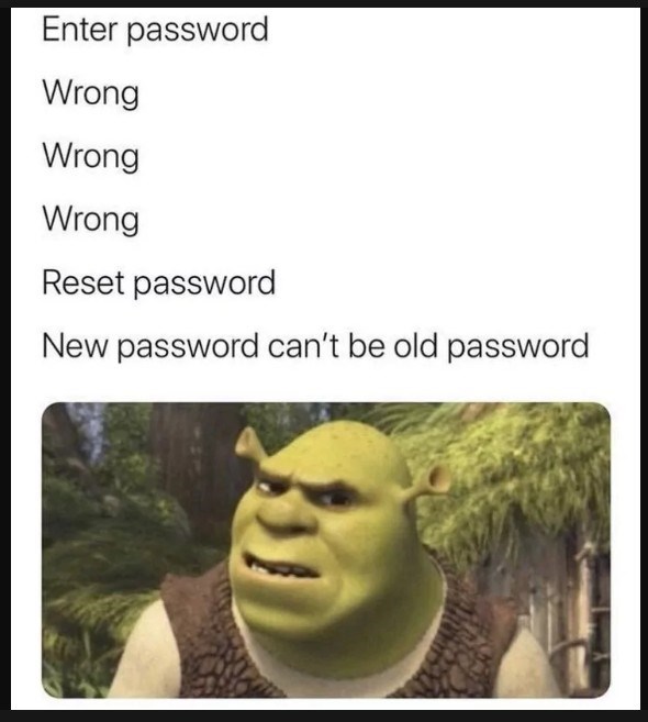 Enter password Wrong Wrong Wrong Reset password New password can't be old password