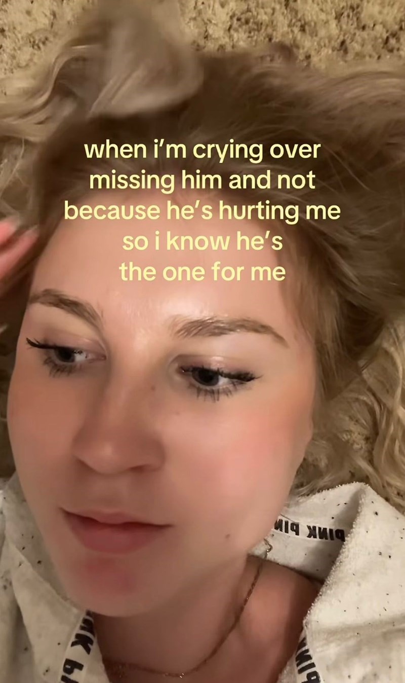 when i'm crying over missing him and not because he's hurting me so i know he's the one for me «Кы MIG M