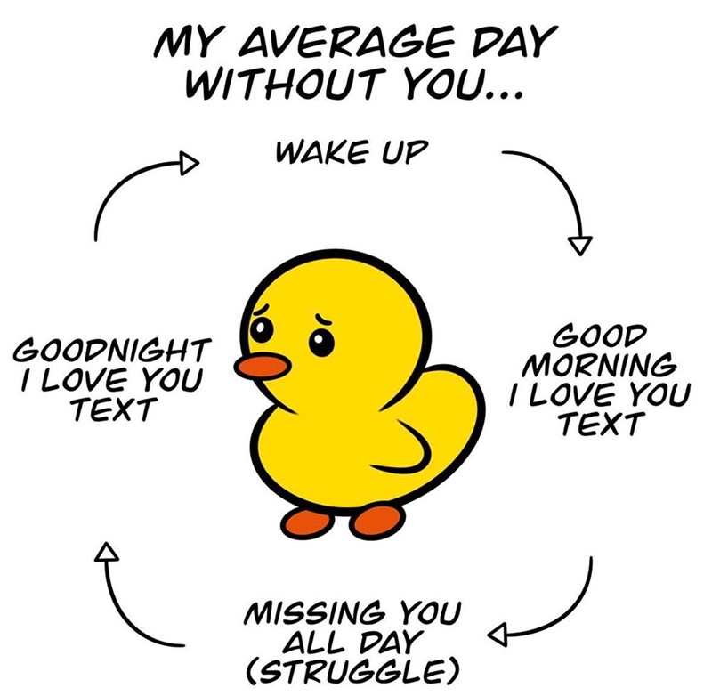 MY AVERAGE DAY WITHOUT YOU... WAKE UP GOODNIGHT I LOVE YOU TEXT GOOD MORNING I LOVE YOU TEXT MISSING YOU ALL DAY (STRUGGLE)