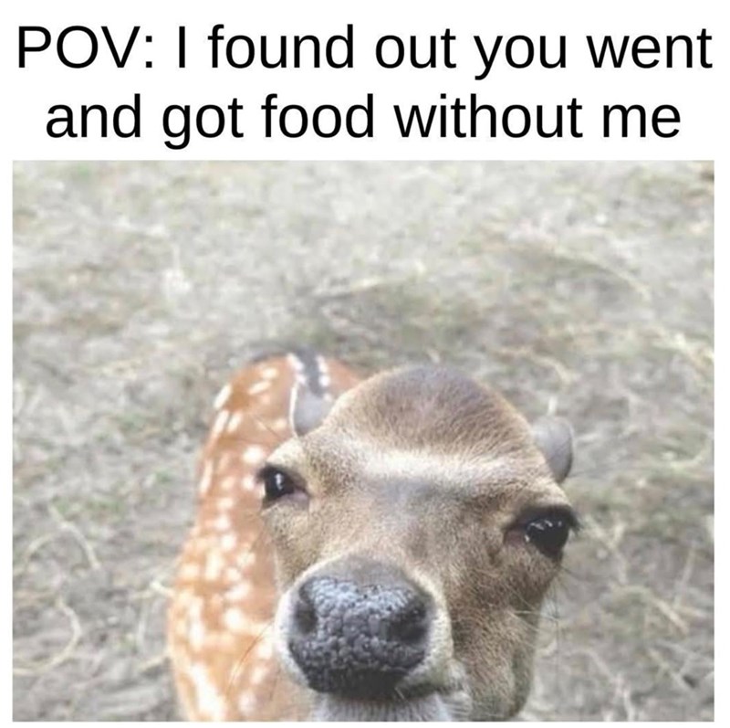 POV: I found out you went and got food without me