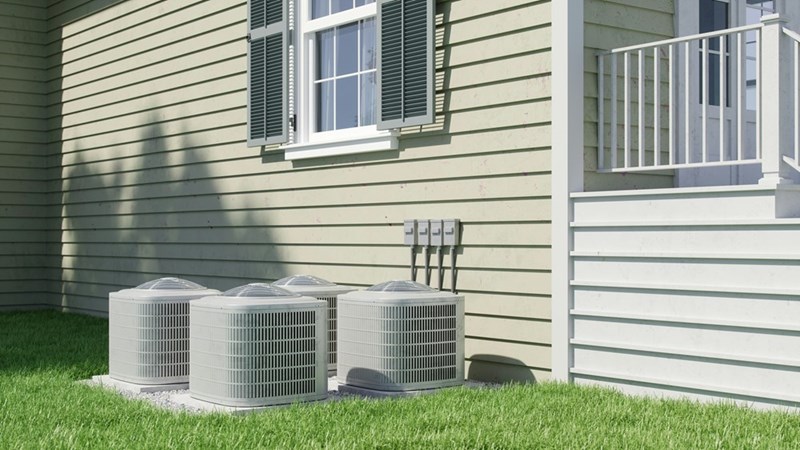 AC units outside of a house.