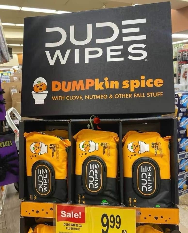 ELUES ECNC 213 WIPES DUDE WIPES S DUMPkin spice WITH CLOVE, NUTMEG & OTHER FALL STUFF Sale! DUDE WIPES XL FLUSHABLE =СПС WIPES 857 FLUSHAB EAN SMIM SEXTONEX 666 ea inspice ECNC WIPES 48 FLUSHARE L ELGIAN WILDAR