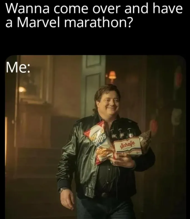 Wanna come over and have a Marvel marathon? Me: Chips Schafe