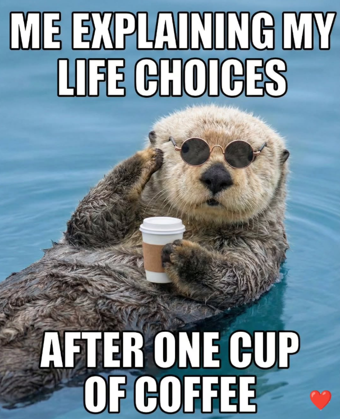 ME EXPLAINING MY LIFE CHOICES AFTER ONE CUP OF COFFEE