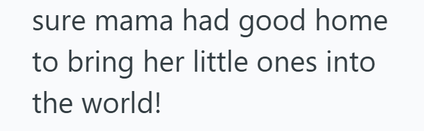 sure mama had good home to bring her little ones into the world!