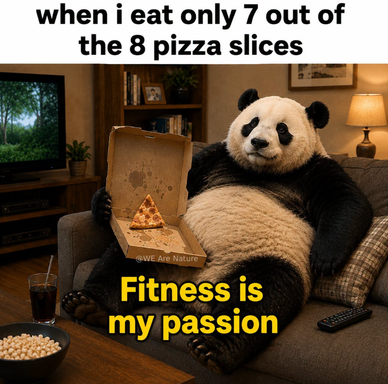 when i eat only 7 out of the 8 pizza slices @WE Are Nature Fitness is my passion