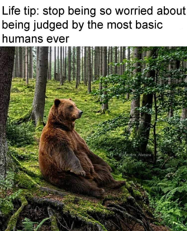 Life tip: stop being so worried about being judged by the most basic humans ever @We Are Nature