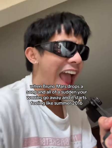when Bruno Mars drops a song and all of a sudden your worries go away and it starts feeling like summer 2016