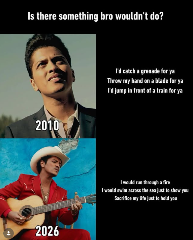 Is there something bro wouldn't do? 2010 2026 I'd catch a grenade for ya Throw my hand on a blade for ya I'd jump in front of a train for ya I would run through a fire I would swim across the sea just to show you Sacrifice my life just to hold you