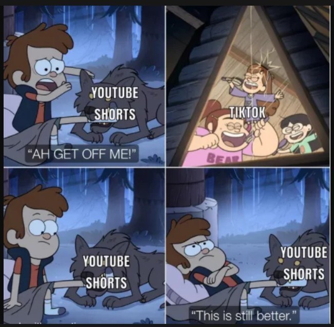 YOUTUBE SHORTS "AH GET OFF ME!" BE TIKTOK YOUTUBE SHORTS YOUTUBE SHORTS "This is still better."