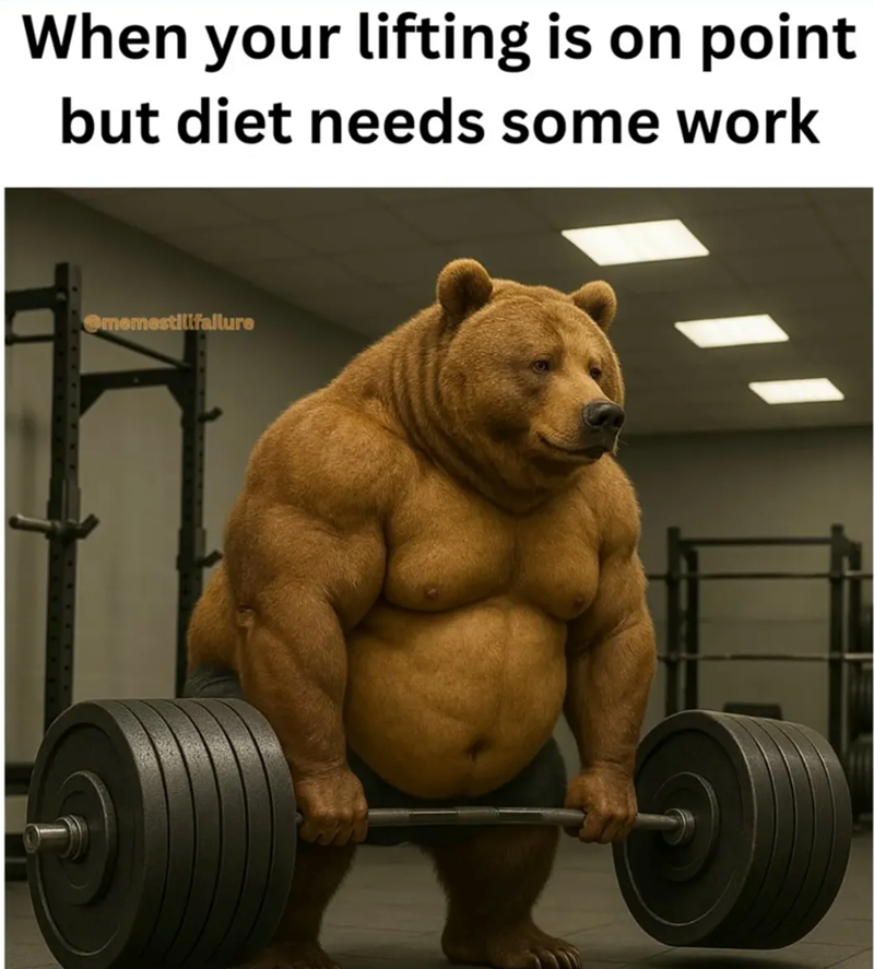 When your lifting is on point but diet needs some work memestillfallure