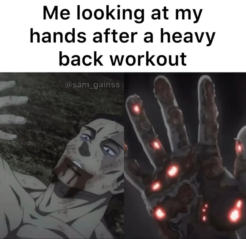 Me looking at my hands after a heavy back workout @sam_gainss