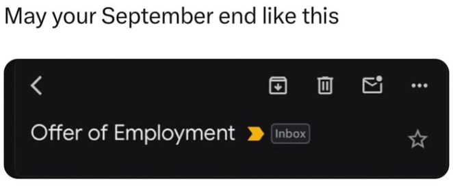May your September end like this Offer of Employment Inbox