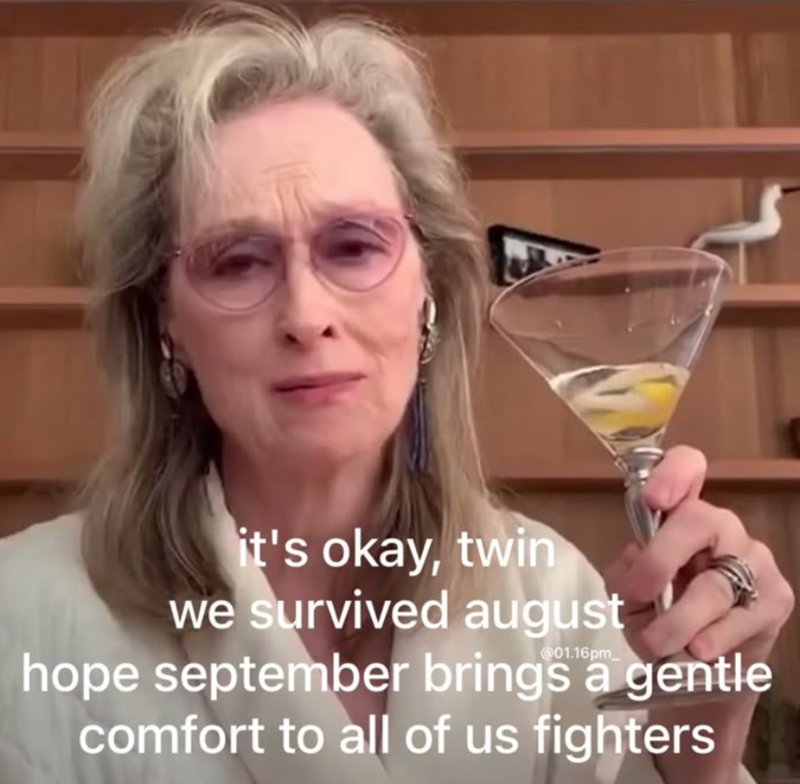 it's okay, twin we survived august @01.16pm hope september brings a gentle comfort to all of us fighters
