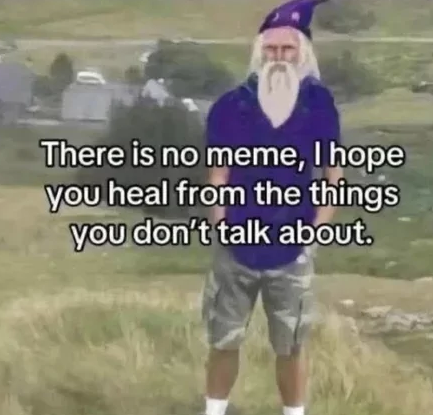 There is no meme, I hope you heal from the things you don't talk about.