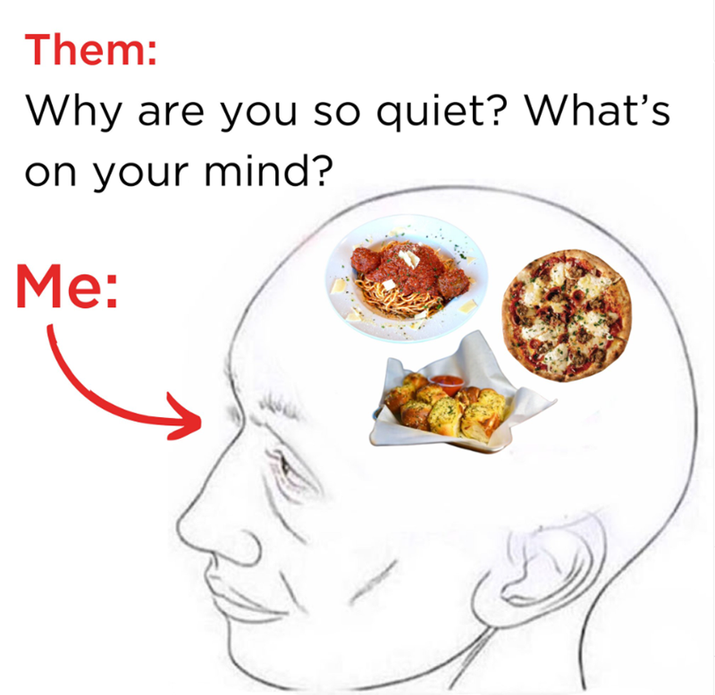 Them: Why are you so quiet? What's on your mind? Me: