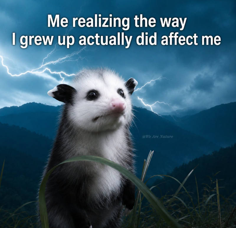 Me realizing the way I grew up actually did affect me @We Are Nature