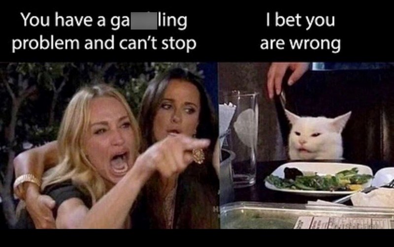 You have a ga ling problem and can't stop I bet you are wrong