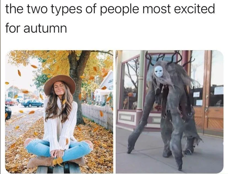 the two types of people most excited for autumn
