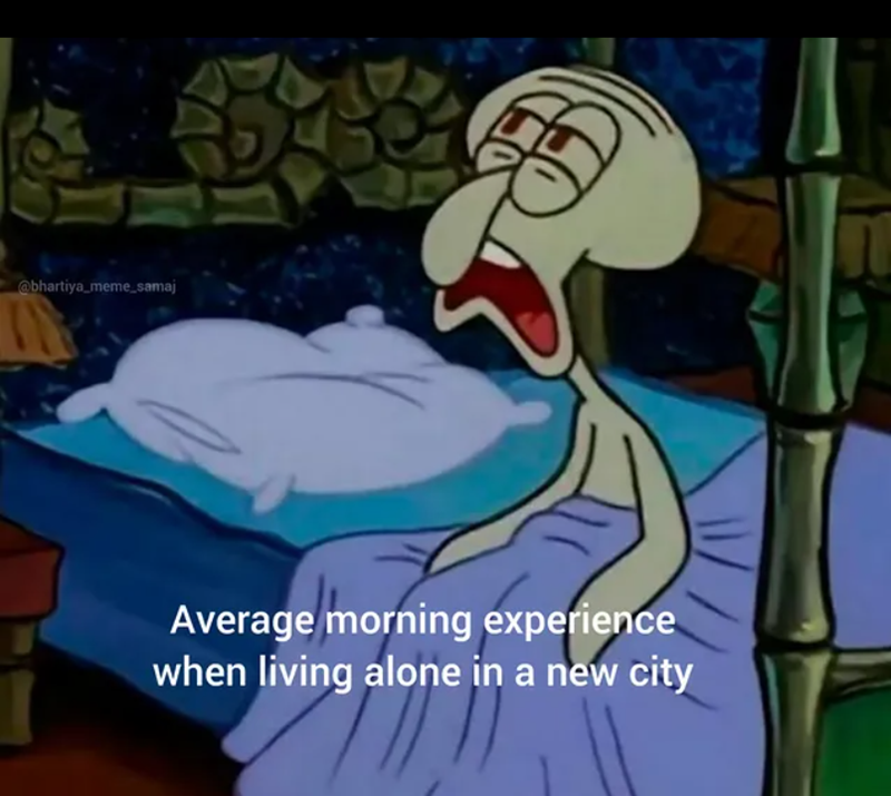 @bhartiya meme_samaj Average morning experience when living alone in a new city