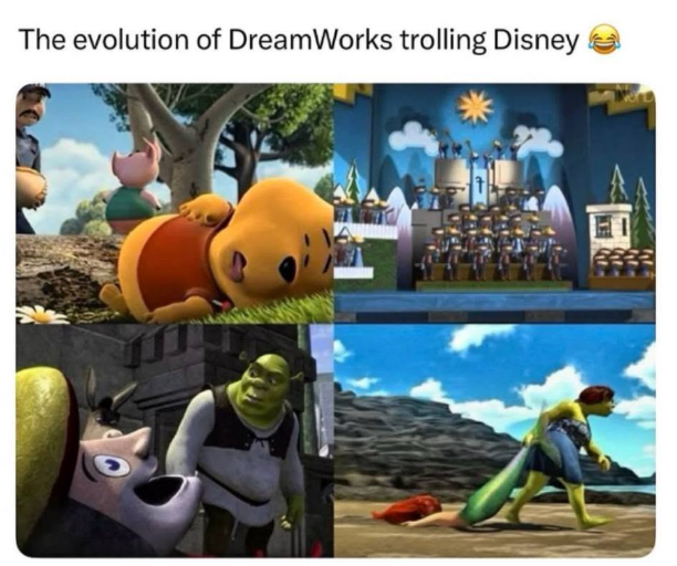 The evolution of DreamWorks trolling Disney