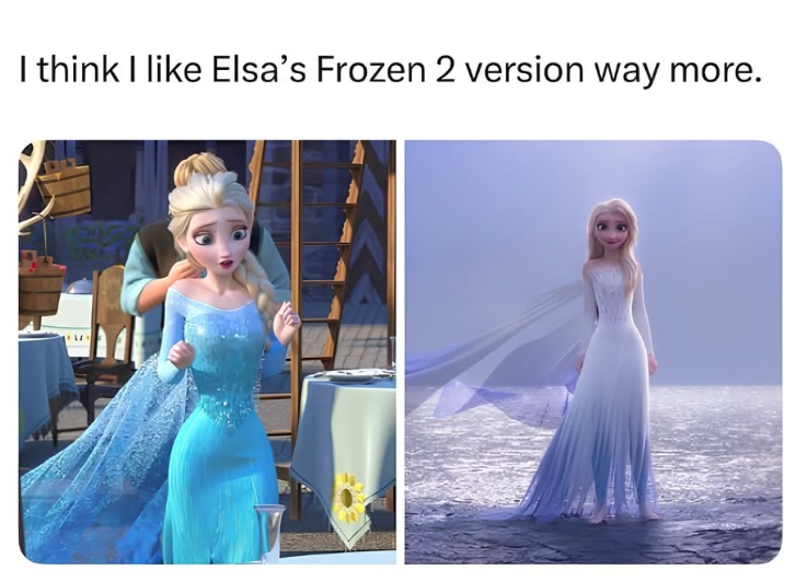 I think I like Elsa's Frozen 2 version way more.