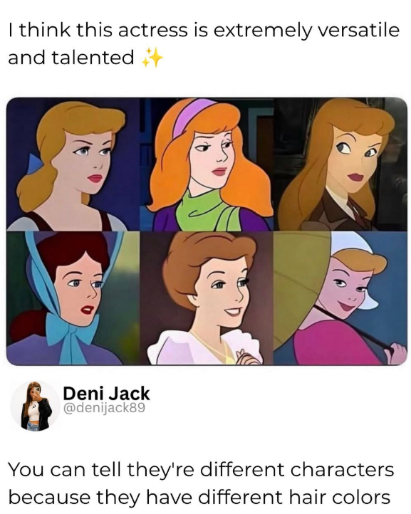 I think this actress is extremely versatile and talented Deni Jack @denijack89 You can tell they're different characters because they have different hair colors