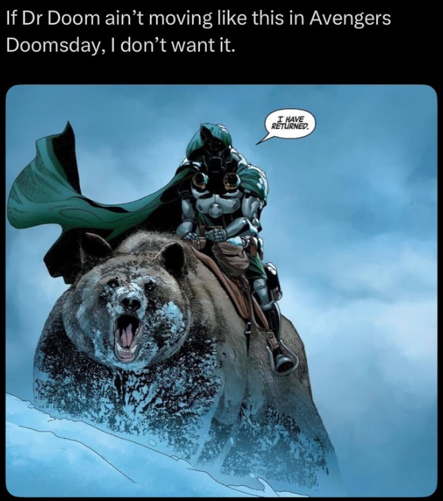 If Dr Doom ain't moving like this in Avengers Doomsday, I don't want it. I HAVE RETURNED.