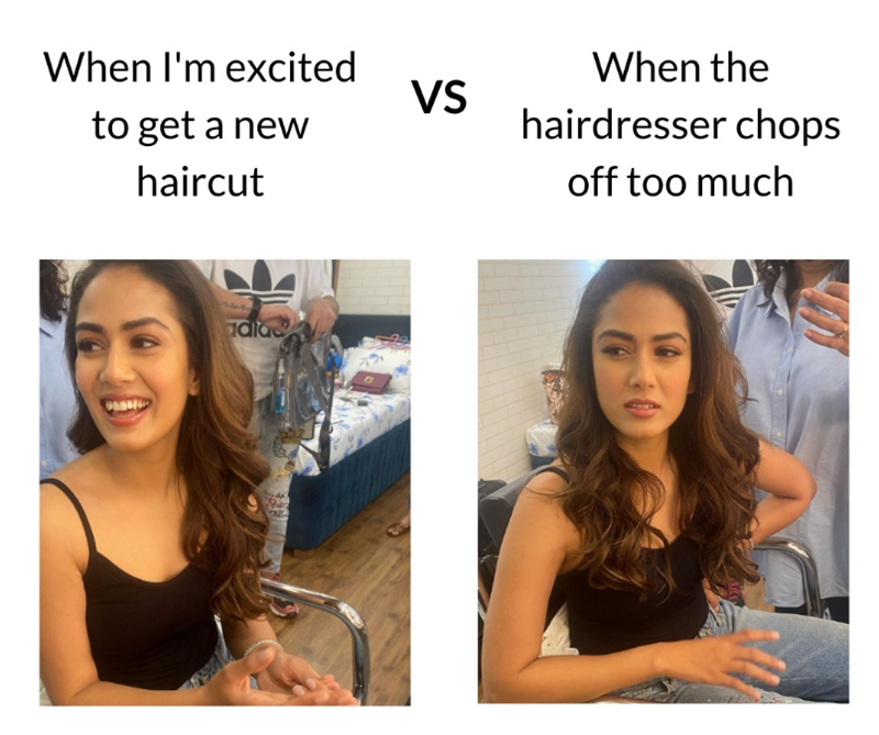 When I'm excited to get a new haircut adlas When the VS hairdresser chops off too much