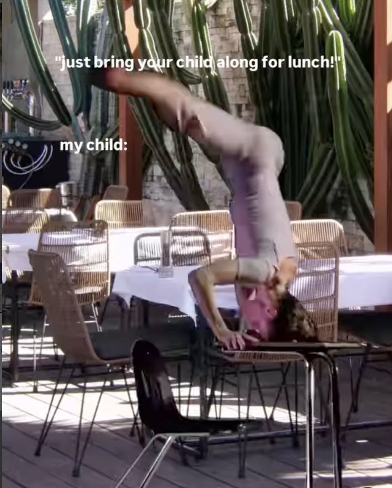 "just bring your child along for lunch! my child: