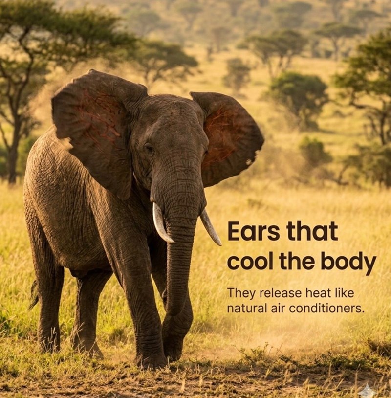 Ears that cool the body They release heat like natural air conditioners.
