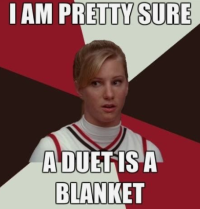 I AM PRETTY SURE A DUET IS A BLANKET