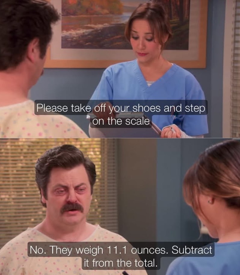 Please take off your shoes and step on the scale No. They weigh 11.1 ounces. Subtract it from the total.